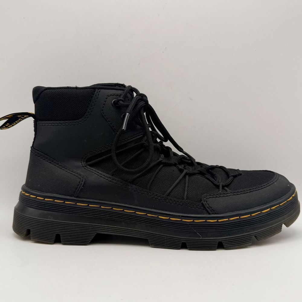 Dr Martens Buwick Utility Boots Mens 9 Black Lace Up Lug Sole Ankle Boots Doc